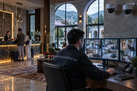 Generated service illustration: AI CCTV and intelligent video for Azerbaijan project planning