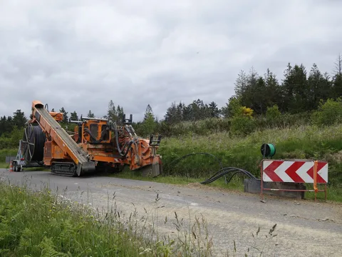 Illustrative equipment reference: "fiber cable" for Finland project planning