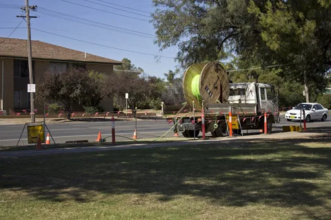 Illustrative equipment reference: "fibre cable" for Greece project planning