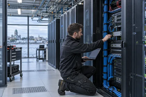 Generated service illustration: IT infrastructure and equipment rooms for Ireland project planning