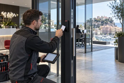 Generated service illustration: Access control and security integration for Monaco project planning