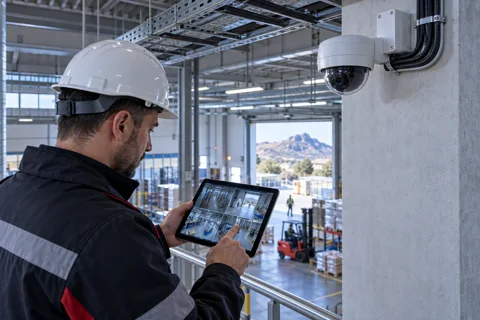 Generated service illustration: Commercial CCTV installation for North Macedonia project planning
