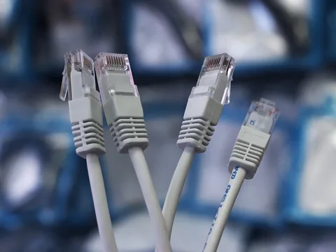 Illustrative equipment reference: "network cables" for Poland project planning