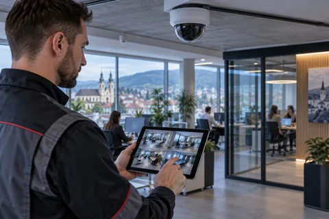 Generated service illustration: Commercial CCTV installation for Slovakia project planning