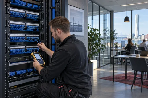 Generated service illustration: Structured cabling for Sweden project planning
