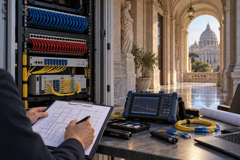 Generated service illustration: IT infrastructure and equipment rooms for Vatican City project planning