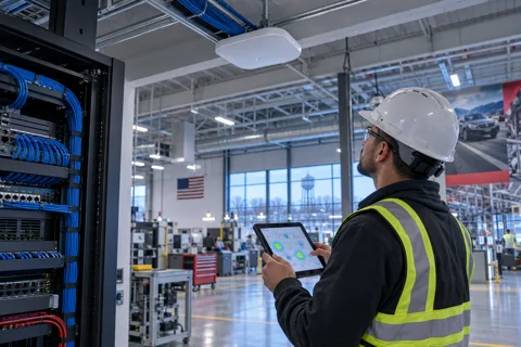 Generated service illustration: Network infrastructure and Wi-Fi for Michigan project planning