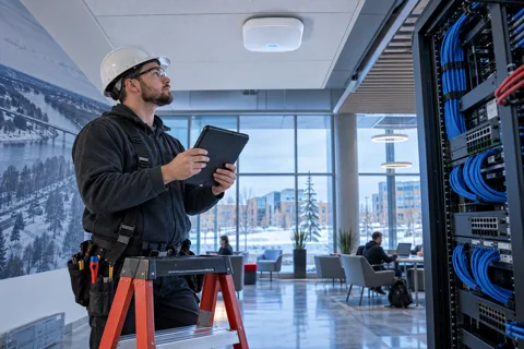 Generated service illustration: Network infrastructure and Wi-Fi for North Dakota project planning