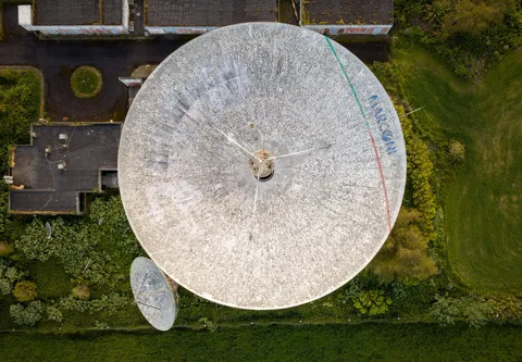Illustrative equipment reference: "satellite dish" for Wyoming project planning