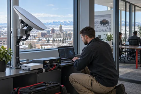 Generated service illustration: Remote connectivity and secure administration for Wyoming project planning